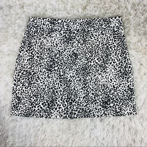 Forever 21 Black and White Leopard Print Mini Skirt
